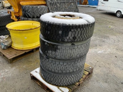 4No. 315/70R22.5 PART WORN TYRES & 10 STUD RIMS