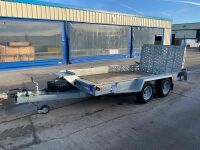 IFOR WILLIAMS APPROX. 12ft 7" x 6ft 3" TWIN AXLE 3500KG PLANT TRAILER - 3