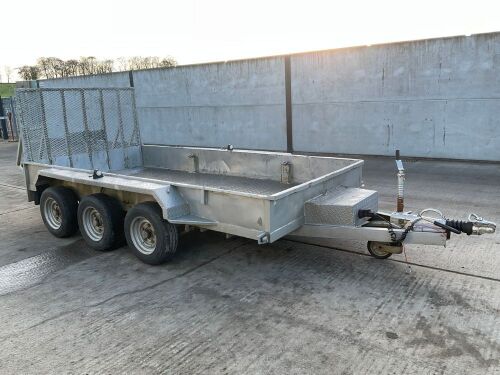 APPROX. 12ft x 6ft MCM 3000KG TRI AXLE PLANT TRAILER 