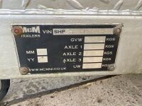 APPROX. 12ft x 6ft MCM 3000KG TRI AXLE PLANT TRAILER  - 5