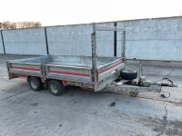 APPROX. 11ft x 6ft BRIAN JAMES TWIN AXLE 2700KGS DROPSIDE TRAILER