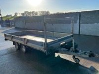 BRIAN JAMES T-02-T APPROX. 14FT 10" X 6FT 11" 3.5 TON TWIN AXLE DROPSIDE TRAILER 