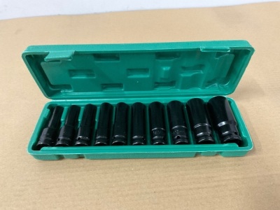 UNUSED 10 PIECE 1/2" DEEP SOCKET SET 10-24MM&nbsp;