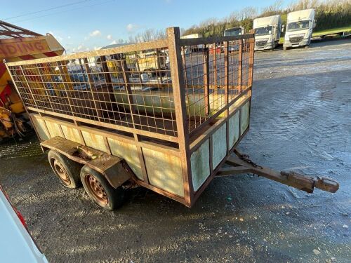 APPROX. 8ft x 4ft TWIN AXLE MESH SIDE TRAILER 