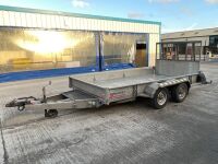 APPROX. 12ft x 6ft NUGENT TWIN AXLE 3500KGS PLANT TRAILER - 3