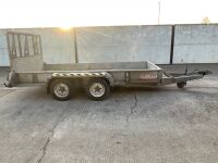 APPROX. 12ft x 6ft NUGENT TWIN AXLE 3500KGS PLANT TRAILER - 15