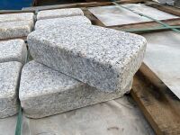WOODEN CRATE TO INC. APPROX. 912No PIECES OF SILVER GRANITE COBBLES 120mm x 100mm x 50mm - 2