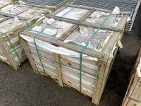 WOODEN CRATE TO INC. APPROX. 912No PIECES OF SILVER GRANITE COBBLES 120mm x 100mm x 50mm