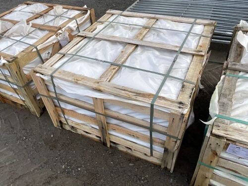WOODEN CRATE TO INC. APPROX. 800No PIECES OF SILVER GRANITE COBBLES 120mm x 100mm x 50mm