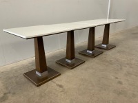 4No. SQUARE DINING TABLES - 4