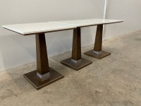 3No. SQUARE DINING TABLES - 3
