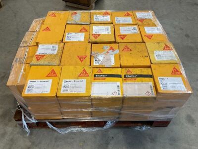 PALLET TO INC. APPROX. 44No. BOXES OF UNUSED SIKAFLEX SEALANT