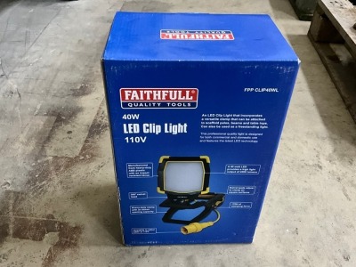 UNUSED FAITHFUL 40W 110v LED CLIP LIGHT
