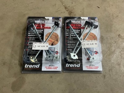 2No. UNUSED ZIPBOLT 3 PIECE 170mm WORKTOP CONNECTORS