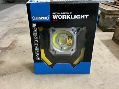 UNUSED DRAPER 10W RECHARGABLE LED COB WORKLIGHT