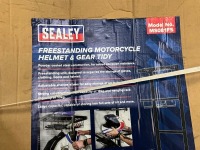 UNUSED SEALEY FREE STANDING MOTORCYCLE HELMET & GEAR TIDY - 4