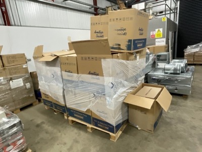 APPROX. 2No. PALLETS TO INCLUDE APPROX. 21No. ARMITAGE CONTOUR 21+ DOCM WALL PACK TOILETS