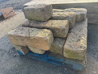 PALLET TO INC. APPROX. 7m OF RECLAIMED GRANITE KERBS