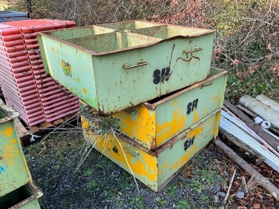 3No. METAL STORAGE CRATES