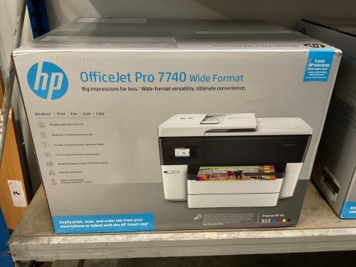 UNUSED HP OFFICEJET PRO 7740 WIDE FORMAT A3 ALL-IN-ONE INKJET PRINTER