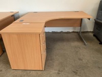 1600mm LEFT HAND CORNER DESK & 3 DRAWER PEDESTAL - 2