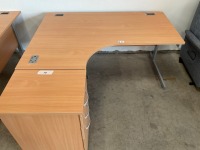 1600mm LEFT HAND CORNER DESK & 3 DRAWER PEDESTAL - 3