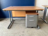 1200mm STRAIGHT DESK & 1No. 2 DRAWER PEDESTAL