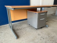 1200mm STRAIGHT DESK & 1No. 2 DRAWER PEDESTAL - 3