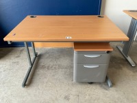 1200mm STRAIGHT DESK & 1No. 2 DRAWER PEDESTAL - 4