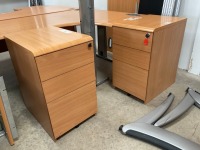 UNASSEMBLED TWO PERSON BENCH DESK INC. 2No. DESKS & 2No. 3 DRAWER PEDESTALS - 5