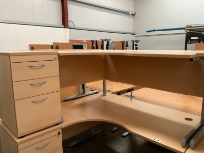 1600mm LEFT HAND CORNER DESK & 3 DRAWER PEDESTAL