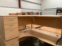 1600mm LEFT HAND CORNER DESK & 3 DRAWER PEDESTAL