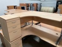 1600mm LEFT HAND CORNER DESK & 3 DRAWER PEDESTAL - 2