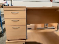 1600mm LEFT HAND CORNER DESK & 3 DRAWER PEDESTAL - 3