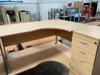 1600mm RIGHT HAND CORNER DESK & 3 DRAWER PEDESTAL