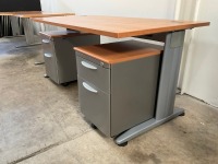 1600mm STRAIGHT DESK & 2No. 2 DRAWER PEDESTALS - 4