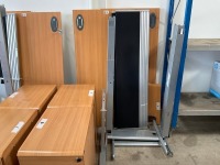 UNASSEMBLED TWO PERSON BENCH DESK INC. 2No. DESKS & 2No. 3 DRAWER PEDESTALS - 4