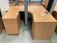 UNASSEMBLED TWO PERSON BENCH DESK INC. 2No. DESKS & 2No. 3 DRAWER PEDESTALS - 5