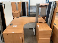 UNASSEMBLED TWO PERSON BENCH DESK INC. 2No. DESKS & 2No. 3 DRAWER PEDESTALS - 5