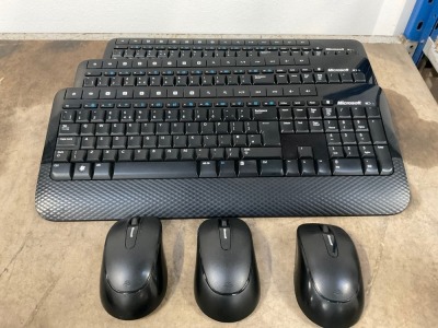 3No. MICROSOFT WIRELESS KEBOARDS & MICE