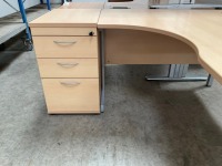 1600mm LEFT HAND CORNER DESK & 3 DRAWER PEDESTAL - 2