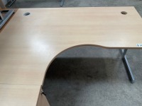 1600mm LEFT HAND CORNER DESK & 3 DRAWER PEDESTAL - 4