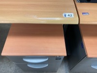 TWO PERSON BENCH DESK INC. 2No. DESKS, 2No. PEDESTALS & 2No. Operator Chairs - 9