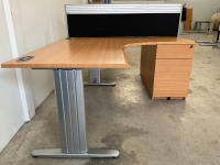 TWO PERSON BENCH DESK INC. 2No. DESKS & 2No. 3 DRAWER PEDESTALS - 9
