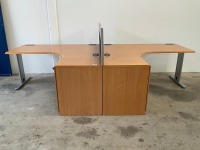 TWO PERSON BENCH DESK INC. 2No. DESKS & 2No. 3 DRAWER PEDESTALS - 13