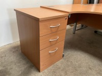 1600mm LEFT HAND CORNER DESK & 3 DRAWER PEDESTAL - 2