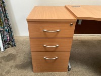 1600mm LEFT HAND CORNER DESK & 3 DRAWER PEDESTAL - 3