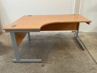 1600mm LEFT HAND CORNER DESK & 3 DRAWER PEDESTAL - 4