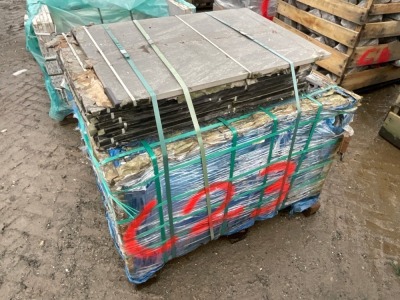 PALLET OF UNUSED 900mm x 600mm x 20mm ANTHRACITE GREY PORCELAIN PAVING