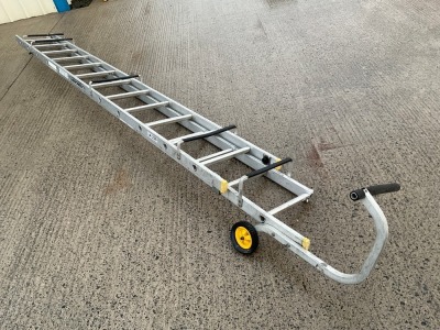12 TREAD ALUMINIUM DOUBLE EXTENSION ROOF LADDER